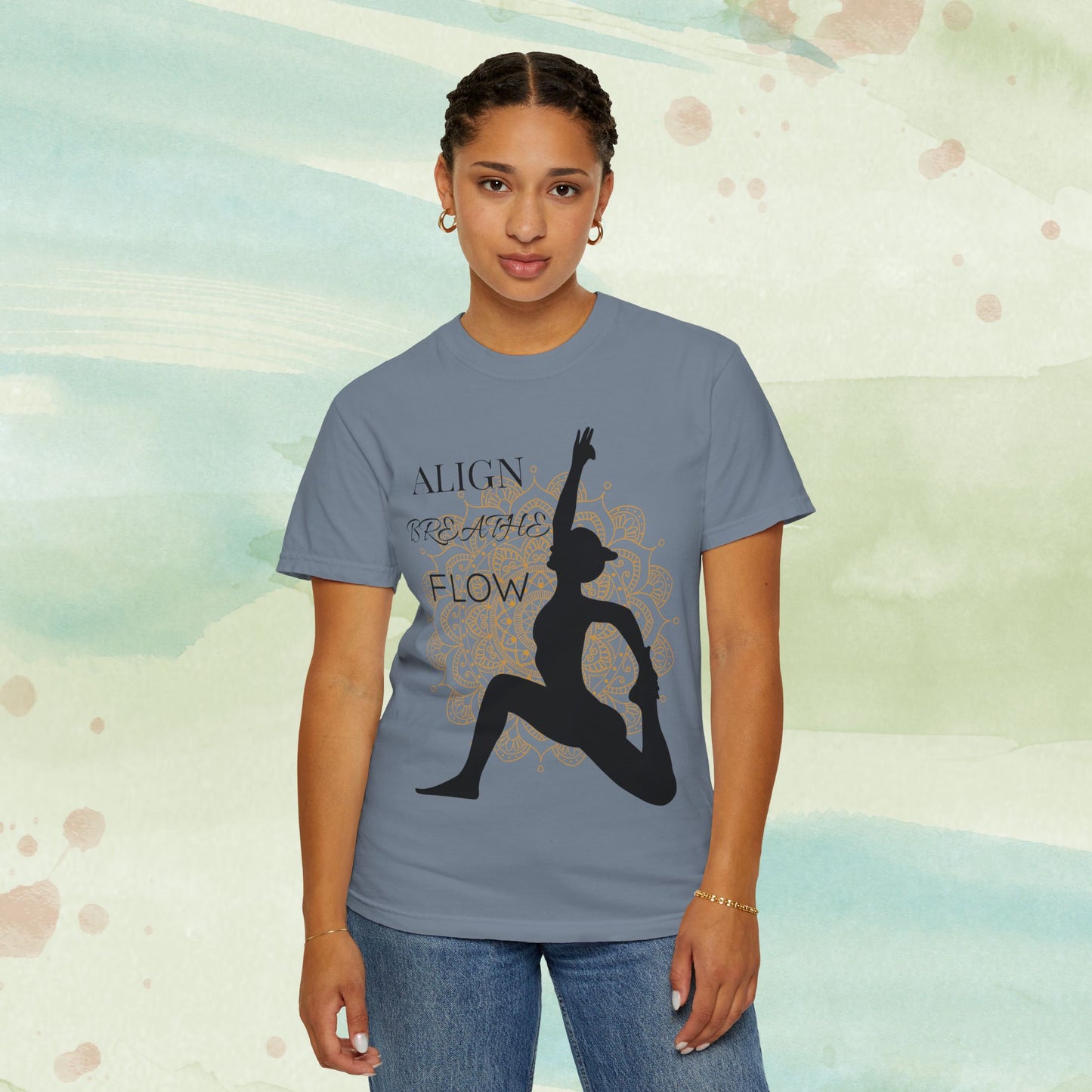 Sacred Movement Yoga Tee | Mandala Silhouette Meditation Shirt | Zen Lifestyle Graphic