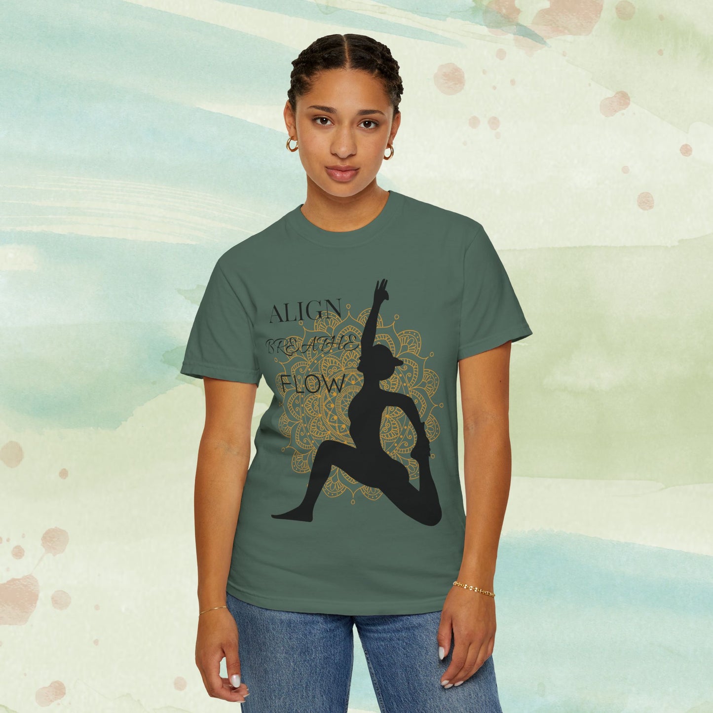 Sacred Movement Yoga Tee | Mandala Silhouette Meditation Shirt | Zen Lifestyle Graphic