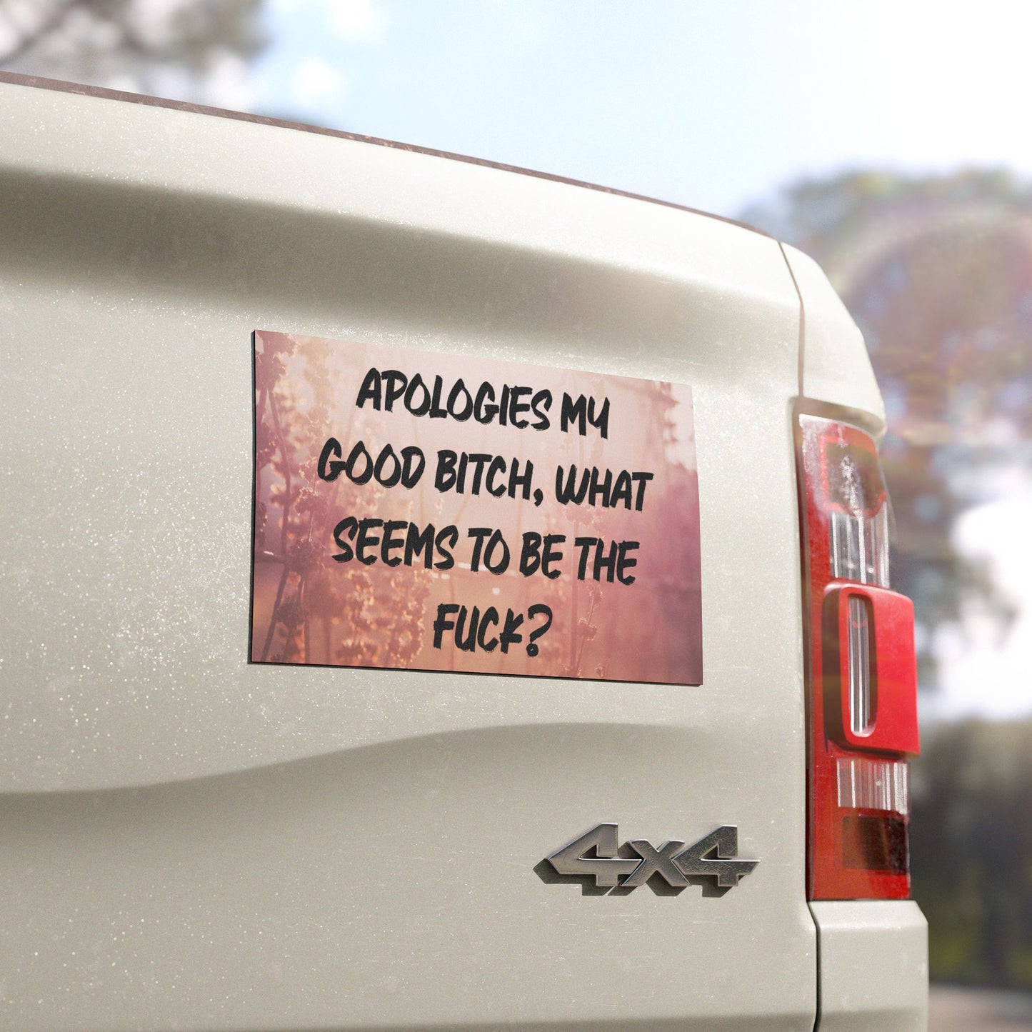 Funny Profanity Car Magnet - "Apologies My Good Bitch, What Seems To Be The Fuck?"