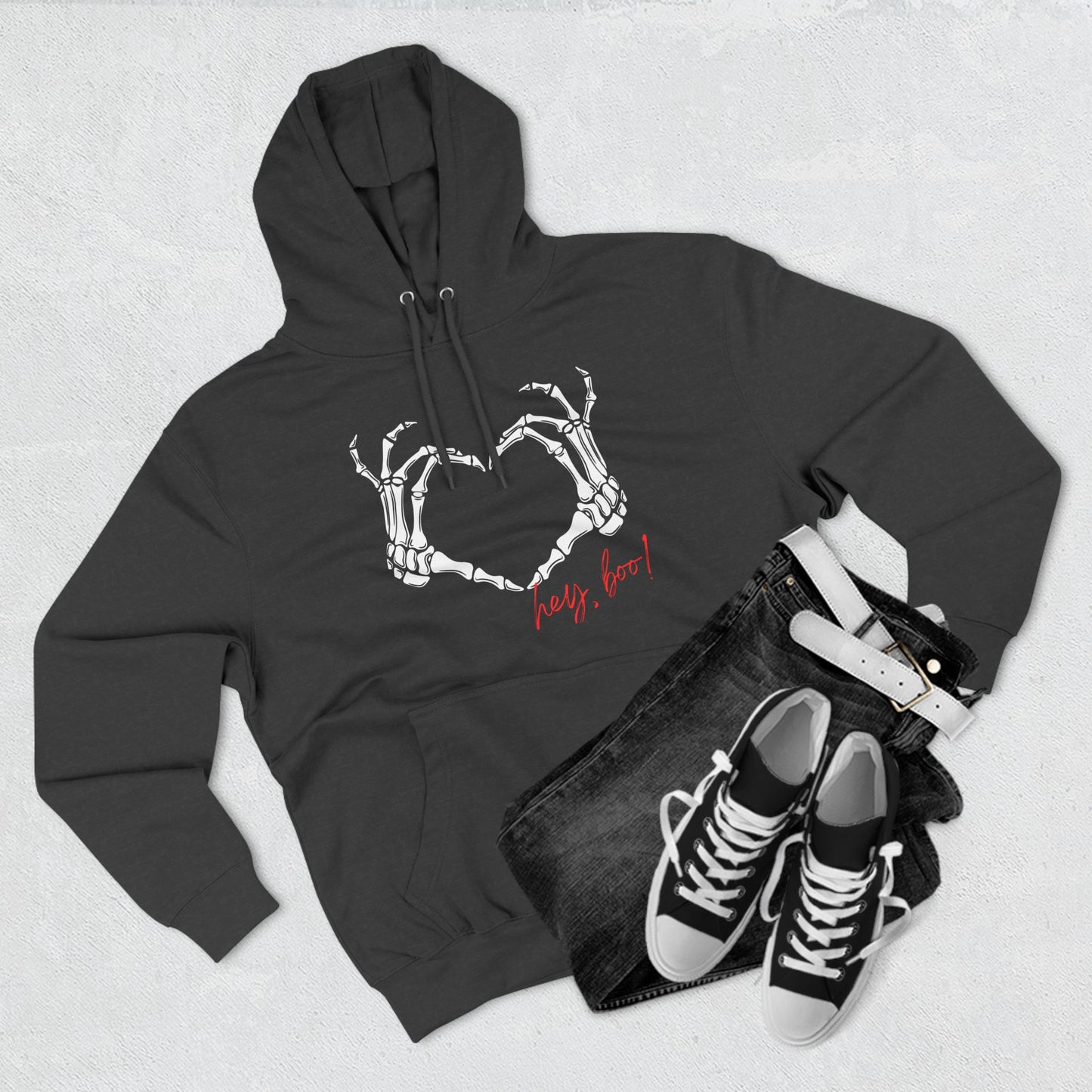 Skeleton heart - Three-Panel Fleece Hoodie