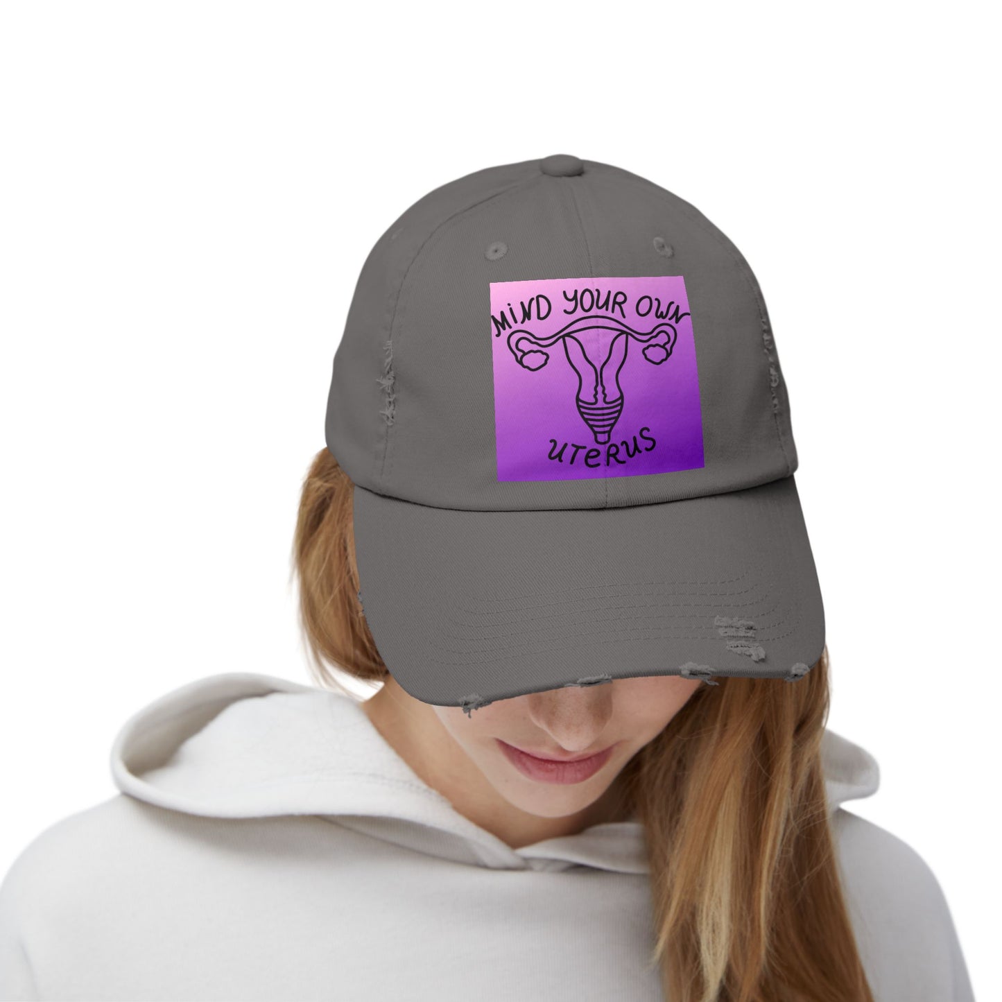 Mind your own Uterus Unisex Distressed Cap - Eccentricity Emporium LLC