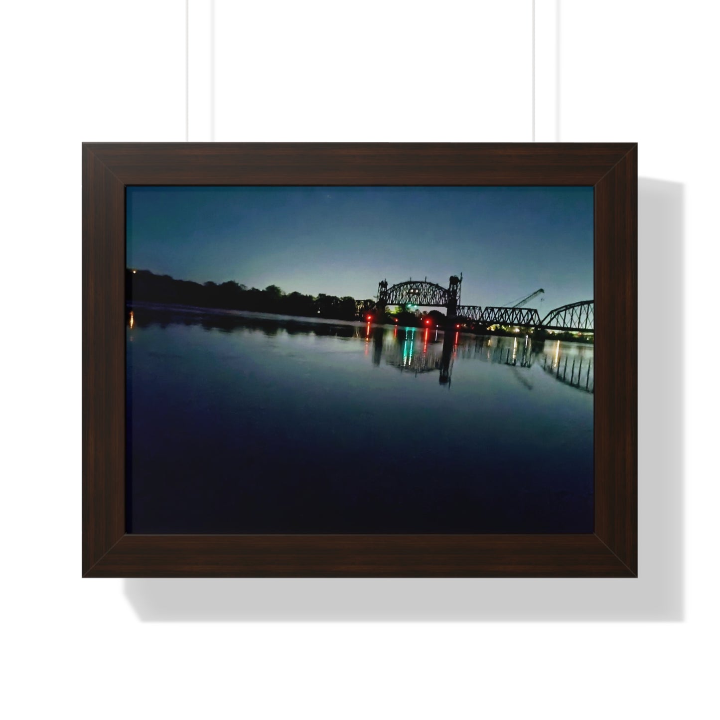 River Bridge Framed Horizontal Poster - Eccentricity Emporium LLC