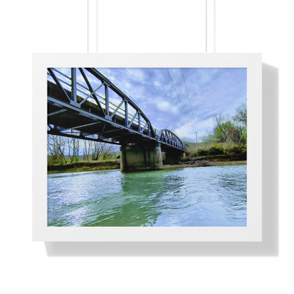 Creek Bridge Framed Horizontal Poster - Eccentricity Emporium LLC