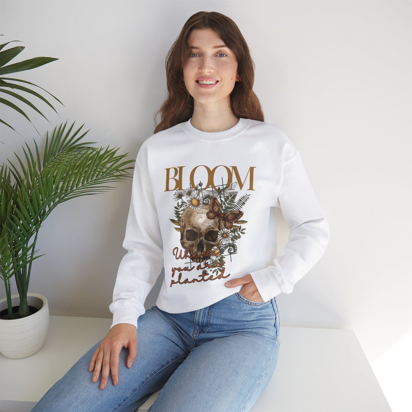 Bloom where you are Planted Unisex Heavy Blend™ Crewneck Sweatshirt