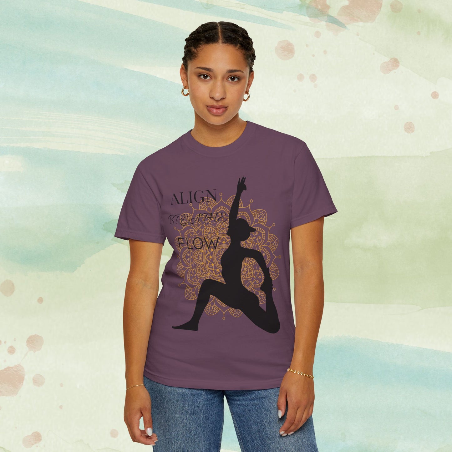 Sacred Movement Yoga Tee | Mandala Silhouette Meditation Shirt | Zen Lifestyle Graphic