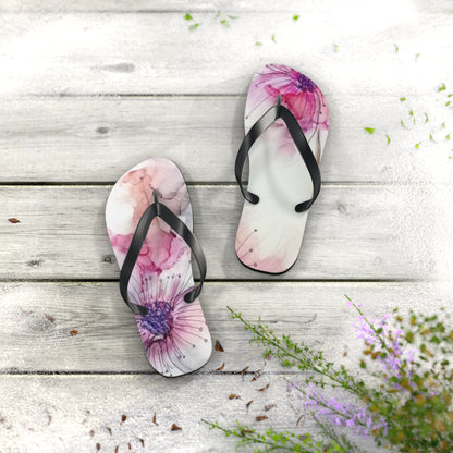 Watercolor Flowers Flip Flops - Eccentricity Emporium LLC