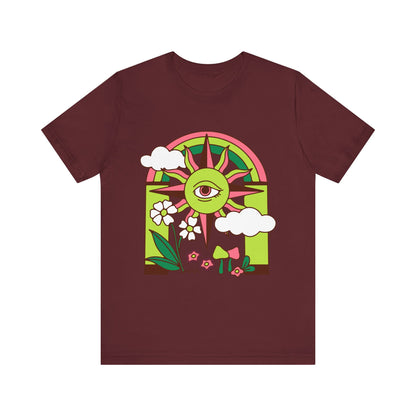 Psychedelic Sun and Eye Short Sleeve T-Shirt