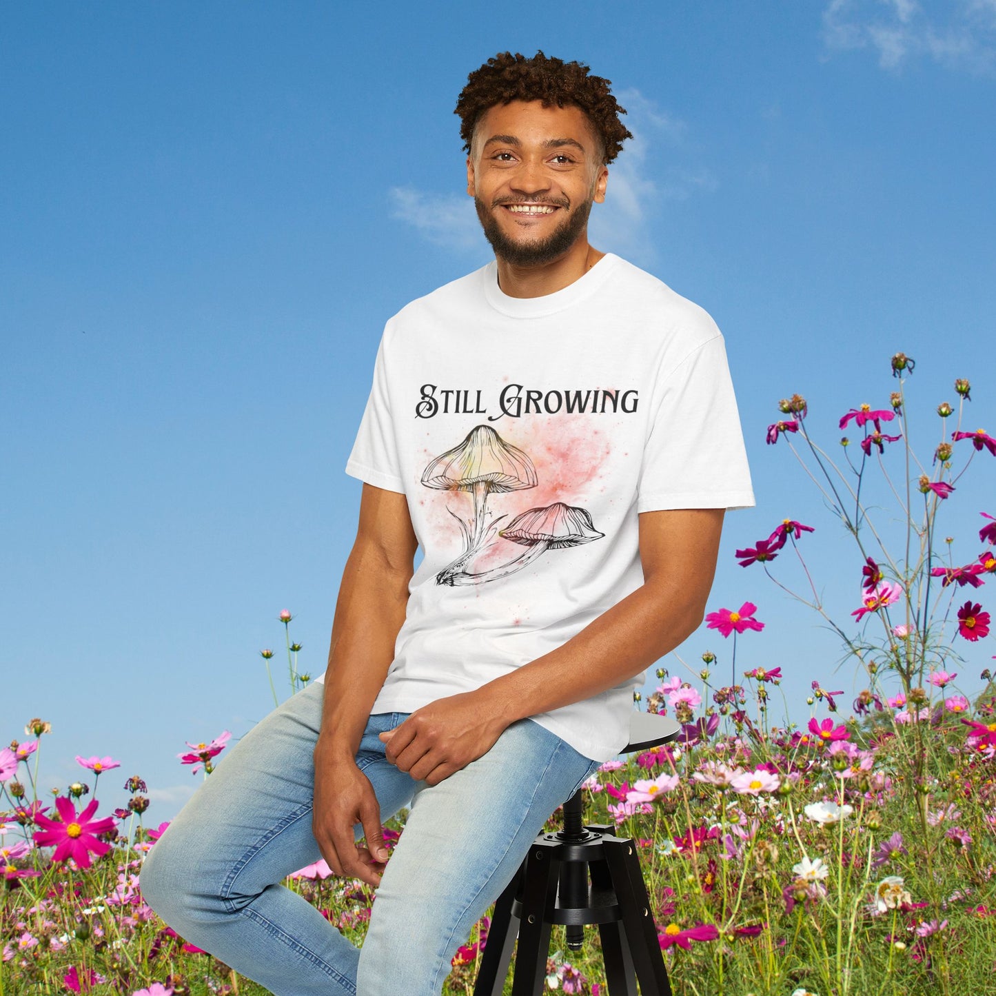 Still Growing Botanical Affirmation Tee | Grace and Growth Nature Inspired Shirt