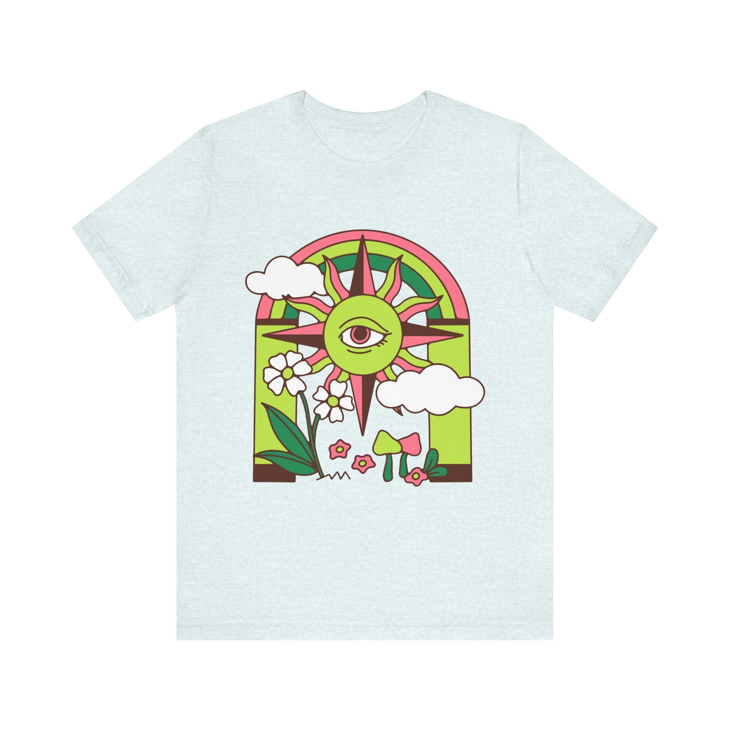 Psychedelic Sun and Eye Short Sleeve T-Shirt