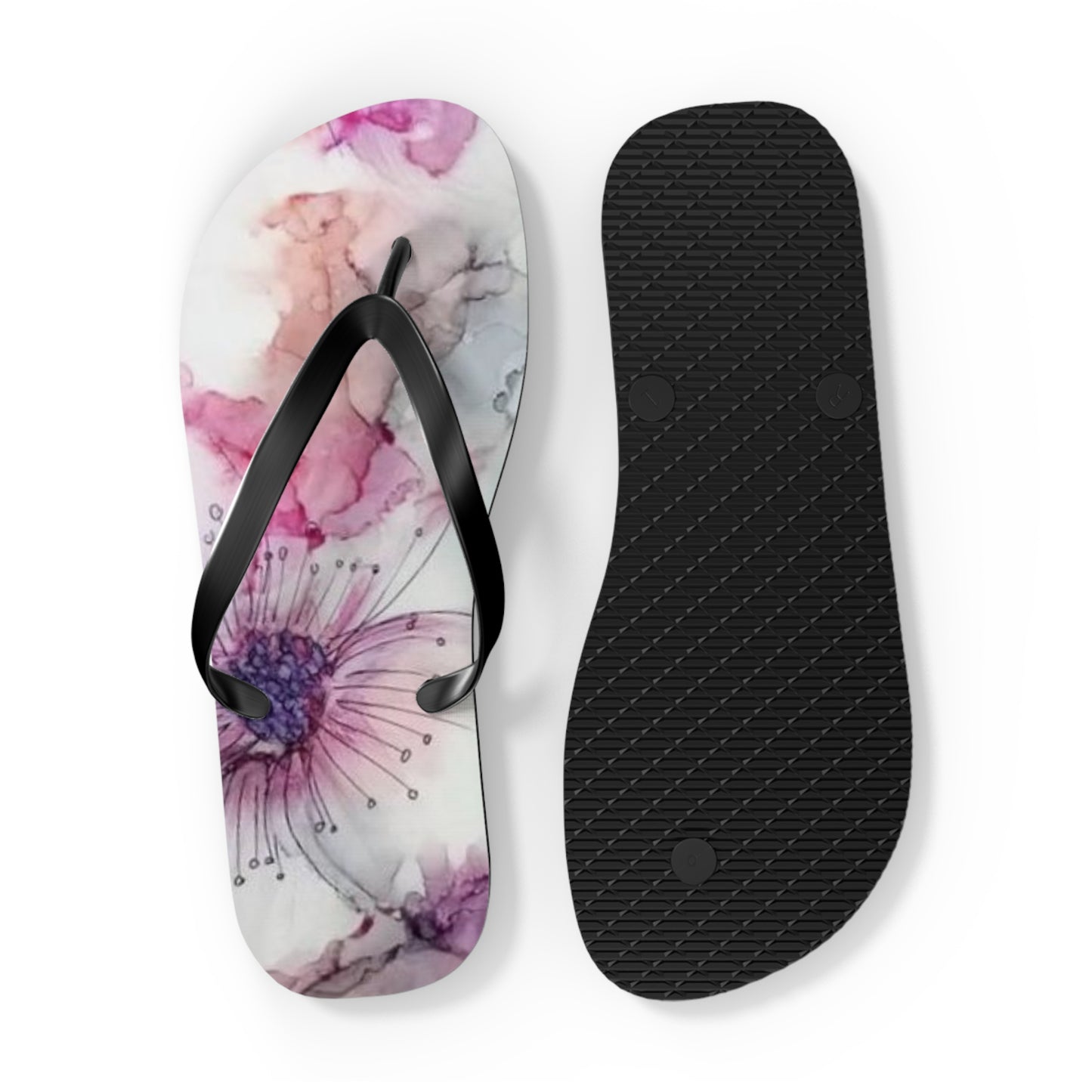 Watercolor Flowers Flip Flops - Eccentricity Emporium LLC