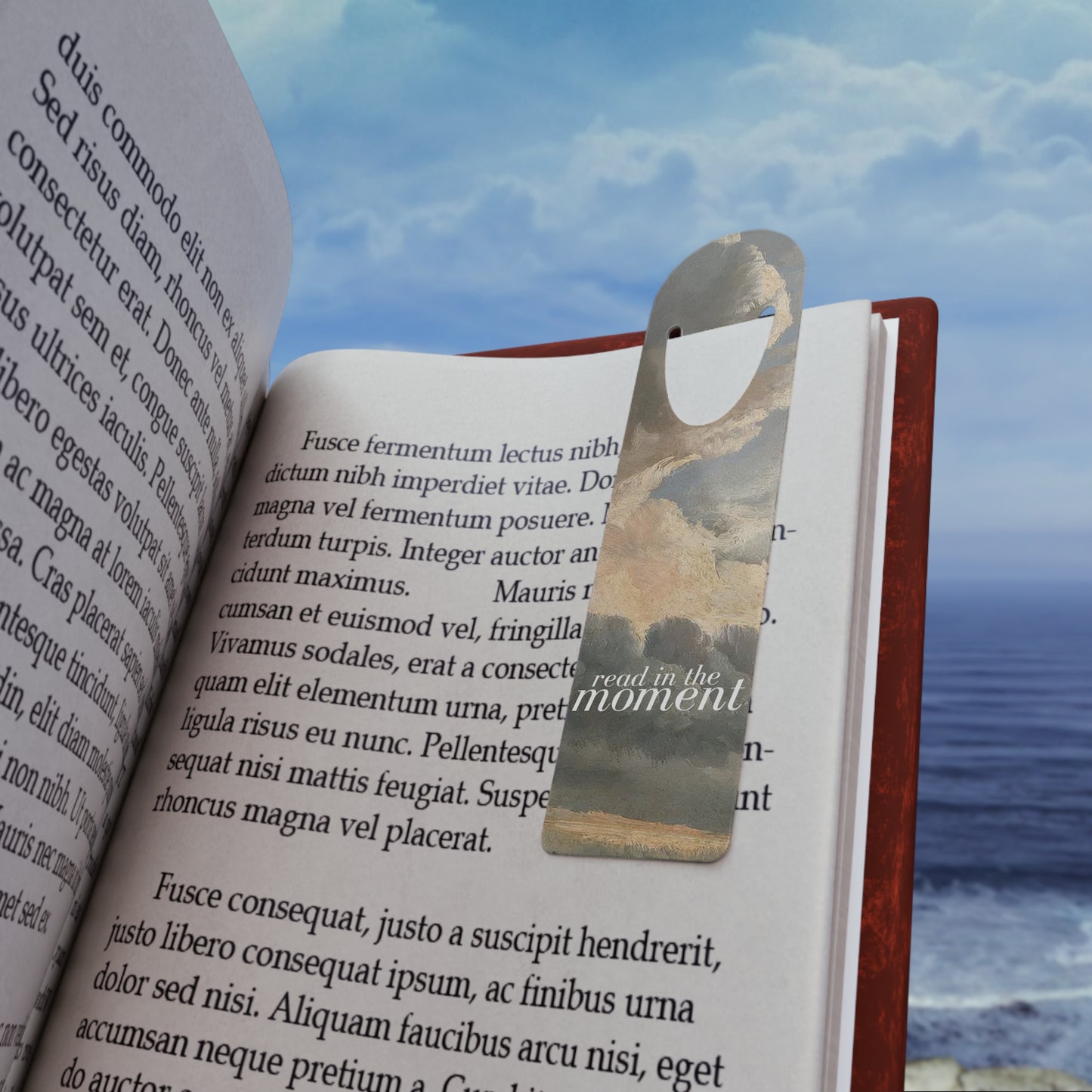 Read in the Moment Metal Bookmark — Cloudscape Design