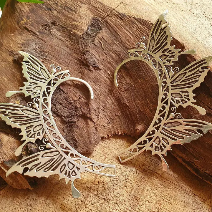 Handmade Golden & Silver Fairy Wings Ear Cuff