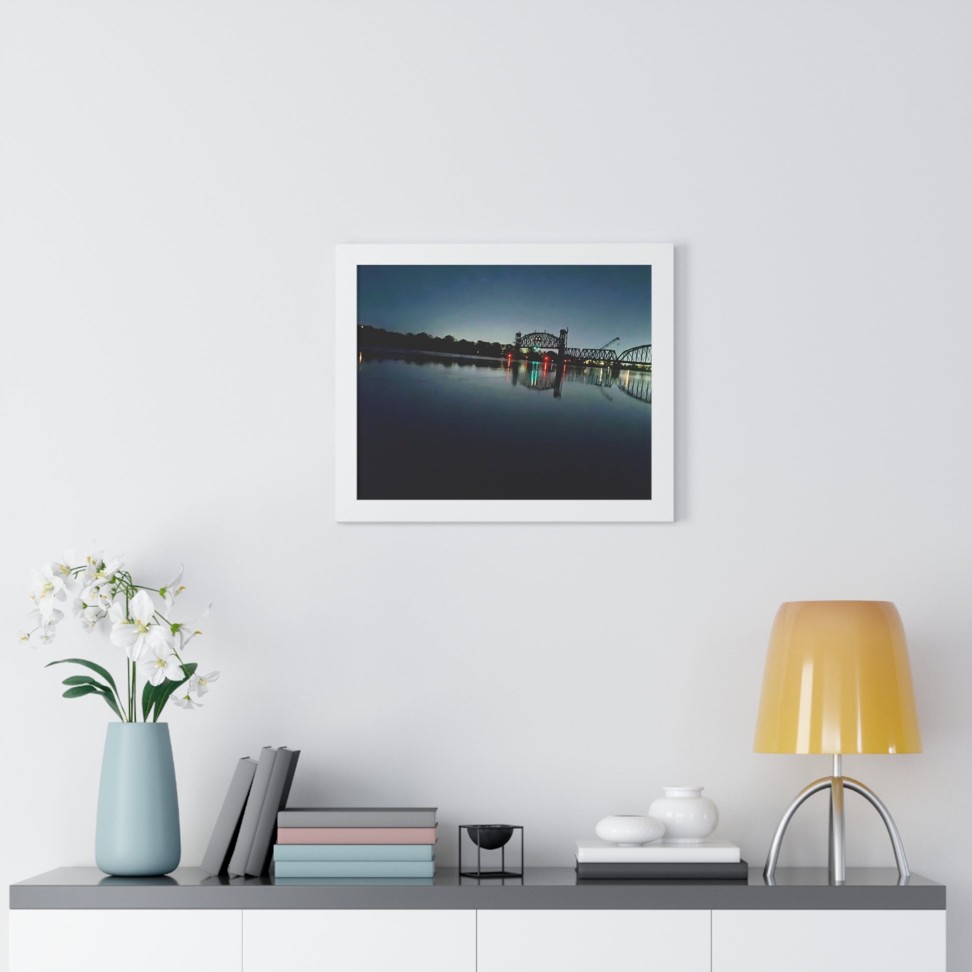 River Bridge Framed Horizontal Poster - Eccentricity Emporium LLC