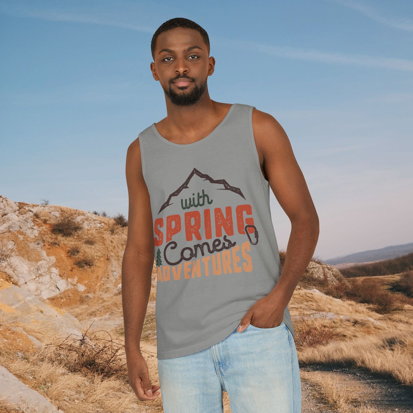 "With Spring Comes Adventures" Tank | Aesthetic Wanderlust Sleeveless Top