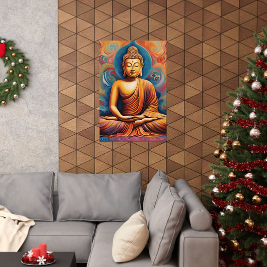 Vertical Posters - Bold Colorful Buddha Poster for Home Decor