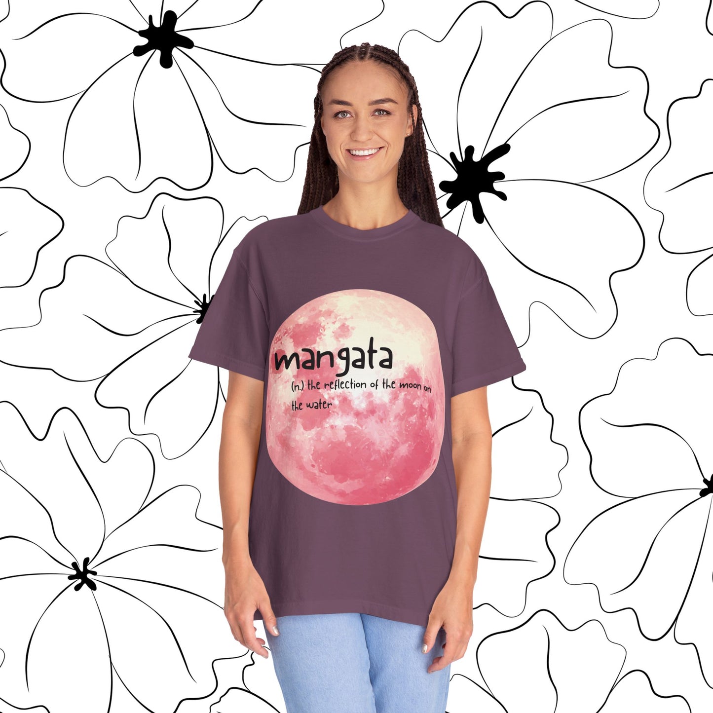 Mangata Moon Reflection Graphic Tee | Zen Aesthetic Unisex Heavy Cotton Shirt