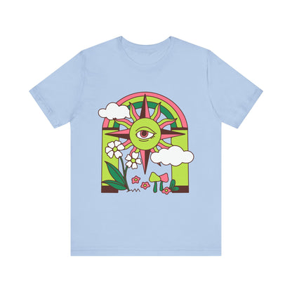 Psychedelic Sun and Eye Short Sleeve T-Shirt