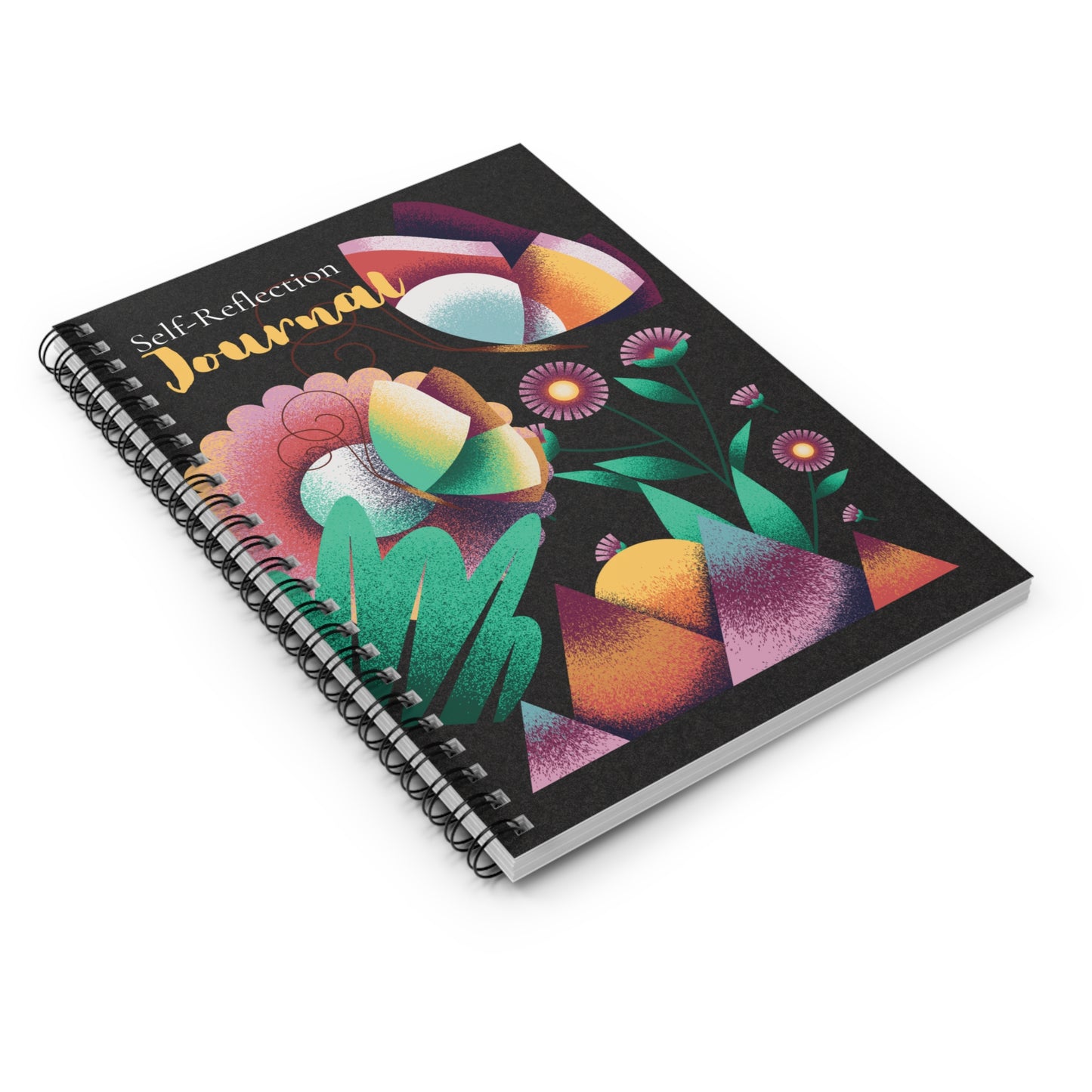 Self-Reflection Spiral Notebook - Floral Design, Inspirational Journal for Personal Growth