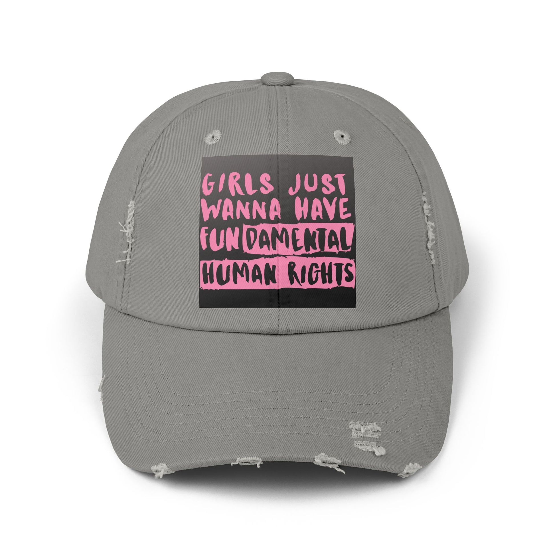 Girls Fundamental Rights Unisex Distressed Cap - Eccentricity Emporium LLC