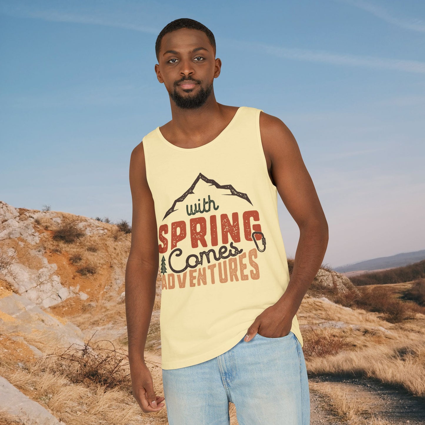 "With Spring Comes Adventures" Tank | Aesthetic Wanderlust Sleeveless Top