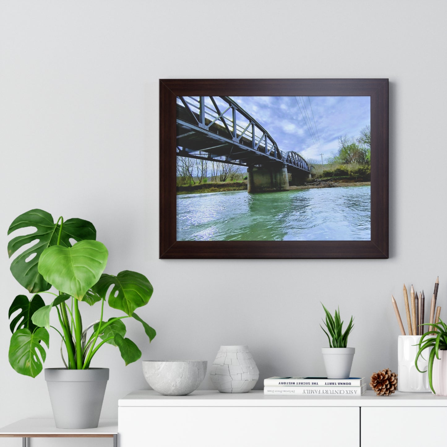 Creek Bridge Framed Horizontal Poster - Eccentricity Emporium LLC