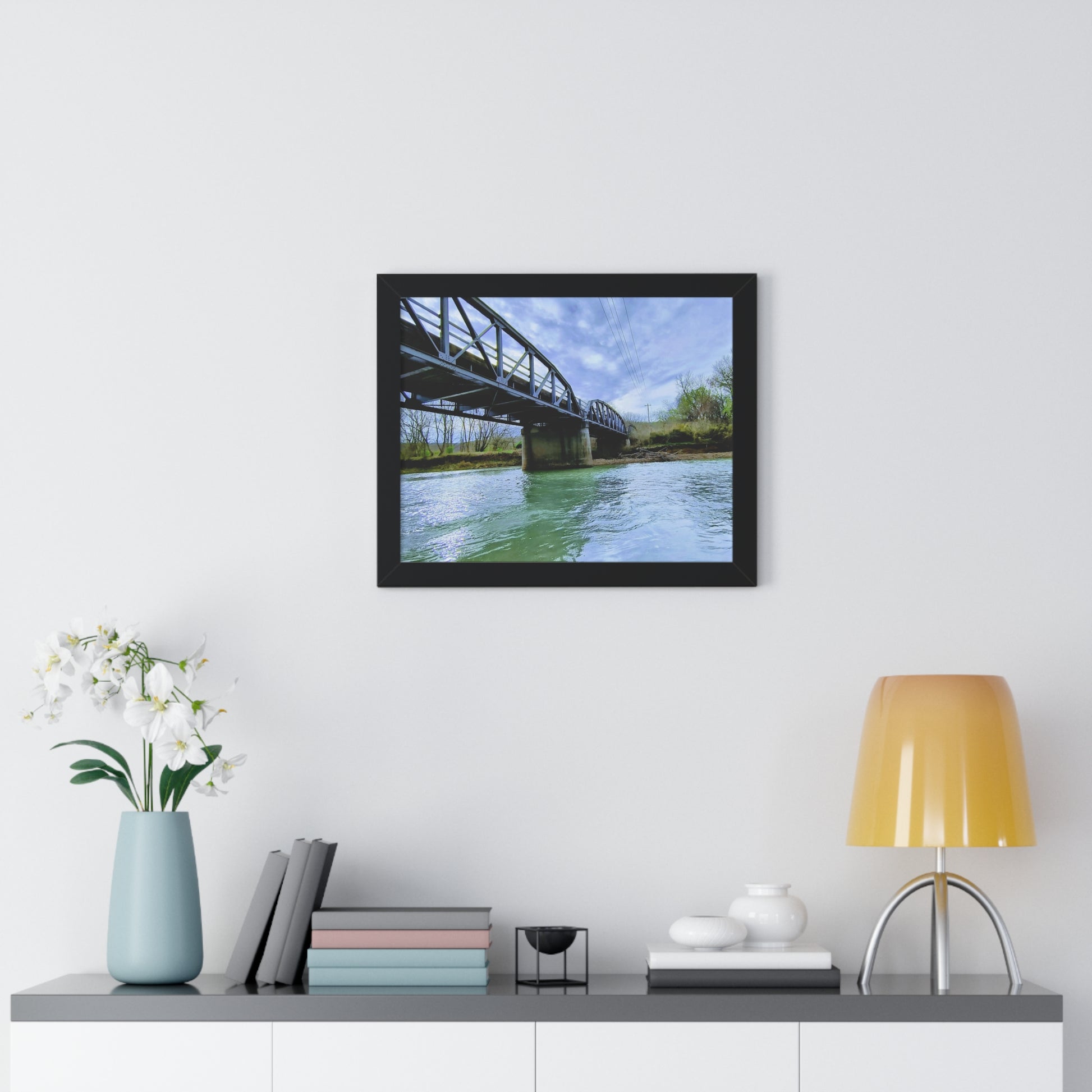 Creek Bridge Framed Horizontal Poster - Eccentricity Emporium LLC