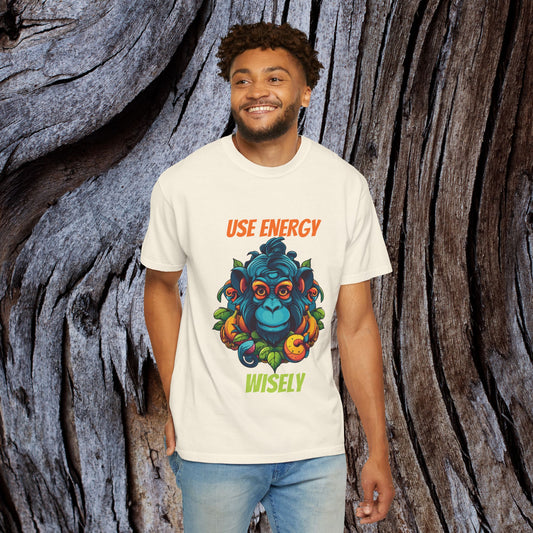 Use Energy Wisely Psychedelic Gorilla Tee | Mindful Aesthetic Retro Graphic Shirt