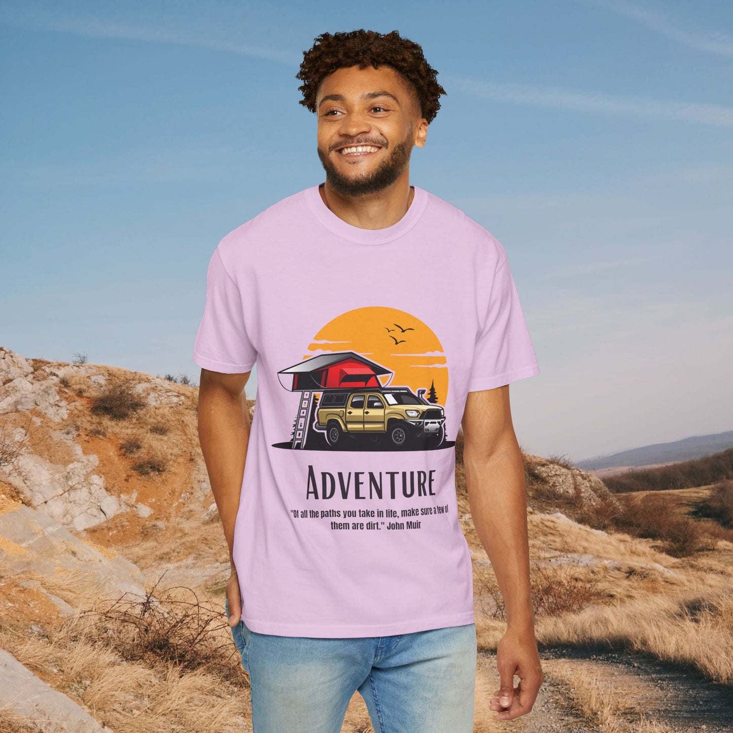 Adventure Awaits – Overland Sunset Rooftop Tent Tee