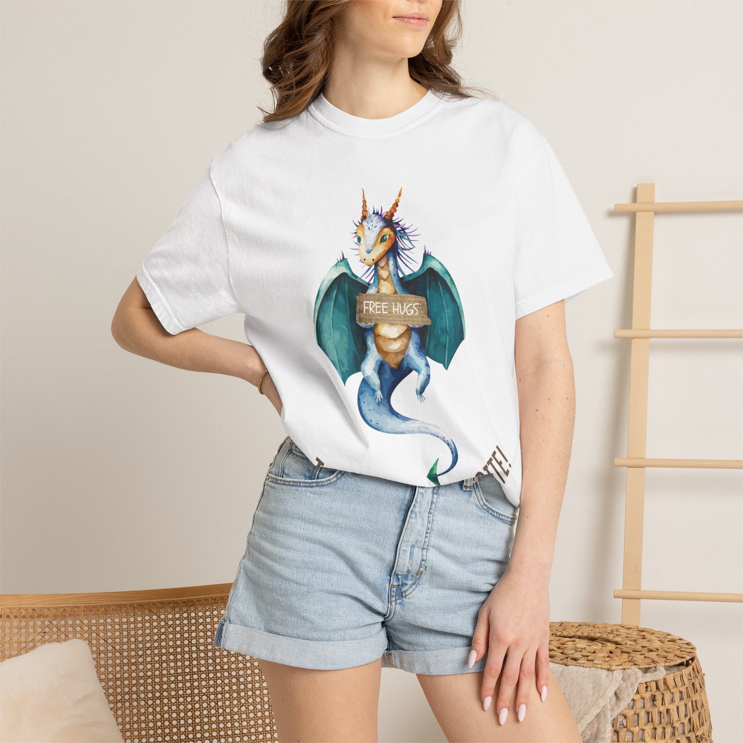 Just Kidding! I Bite Dragon T-Shirt — Cute Sarcastic Fantasy Tee
