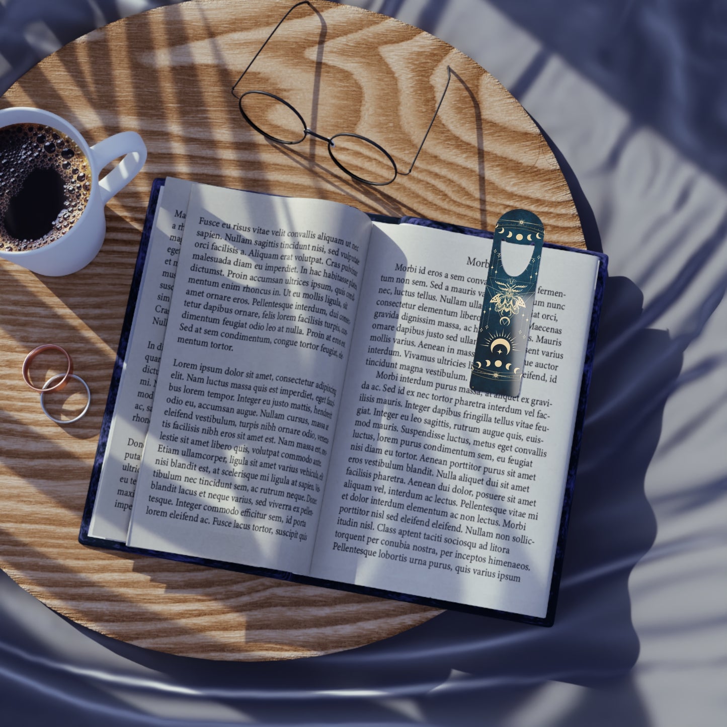 Mystic Moon Moth Bookmark — Celestial Metal Page Marker