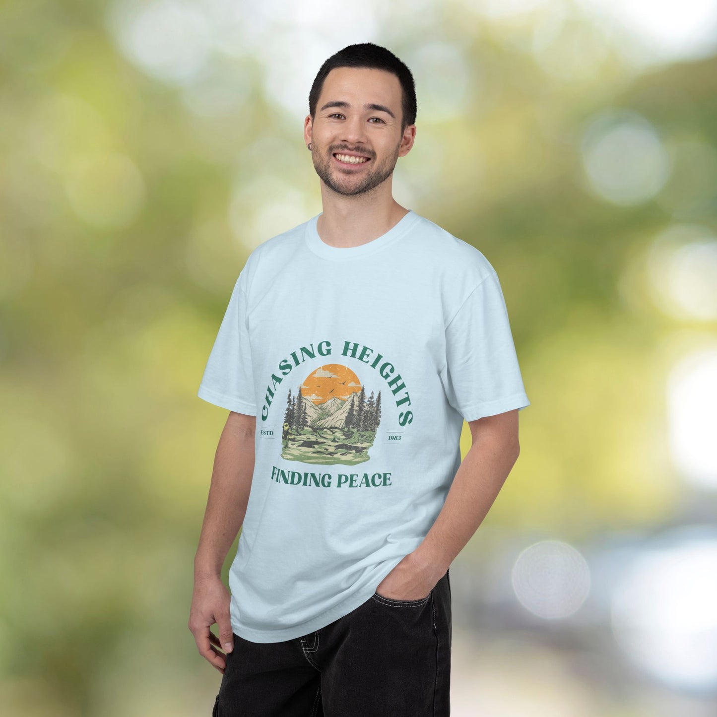Chasing Heights, Finding Peace – Mountain Nature Tee (ESTD 1983)