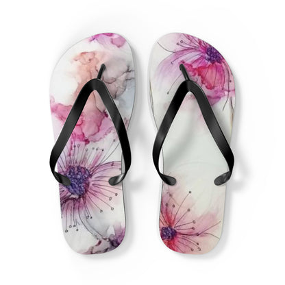 Watercolor Flowers Flip Flops - Eccentricity Emporium LLC