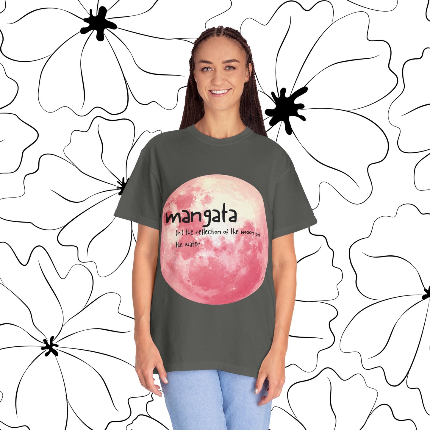 Mangata Moon Reflection Graphic Tee | Zen Aesthetic Unisex Heavy Cotton Shirt