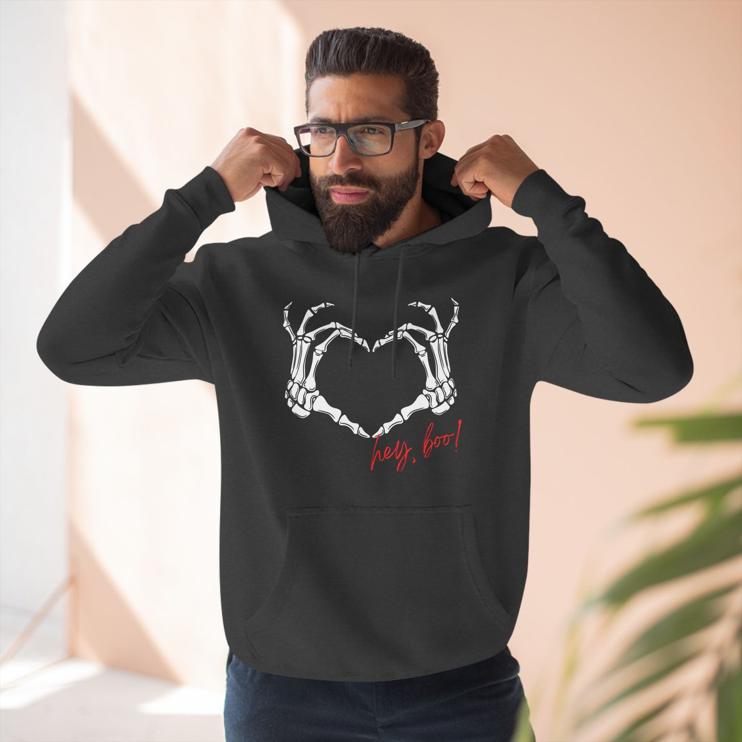 Skeleton heart - Three-Panel Fleece Hoodie
