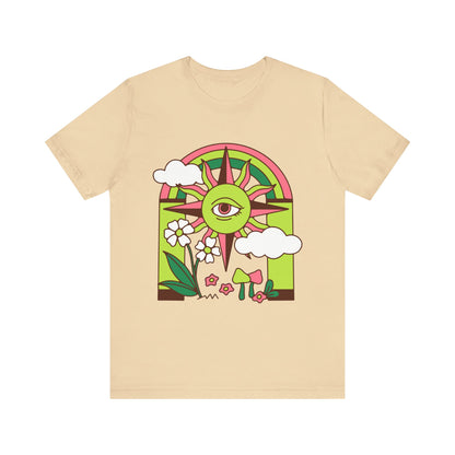 Psychedelic Sun and Eye Short Sleeve T-Shirt