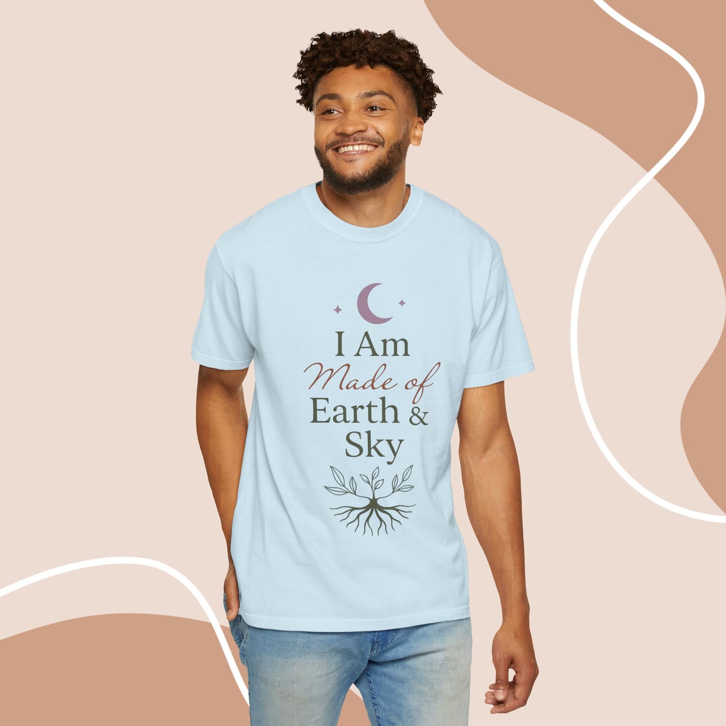 Earth & Sky Celestial Graphic Tee | Spiritual Nature Aesthetic Unisex Comfort Shirt