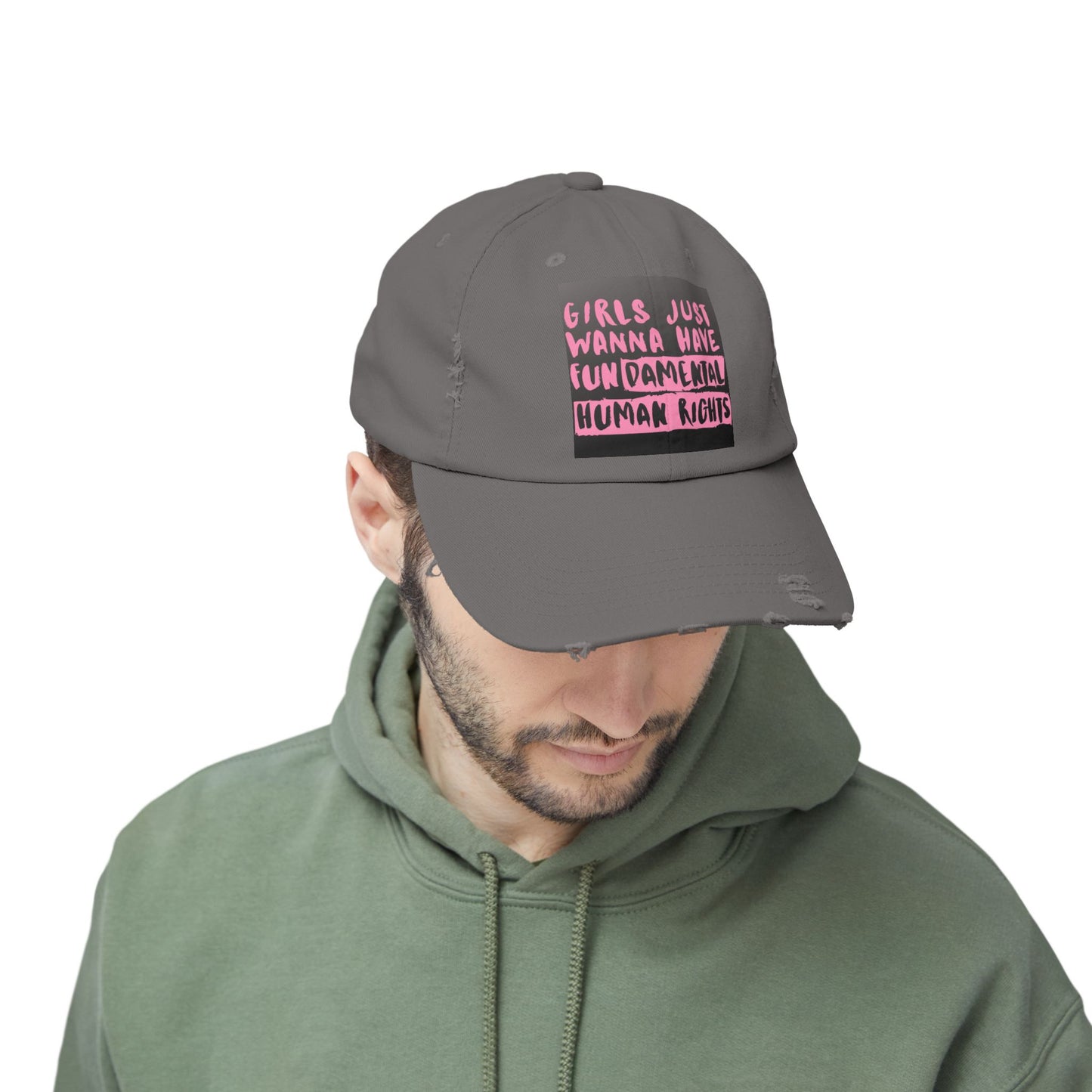 Girls Fundamental Rights Unisex Distressed Cap - Eccentricity Emporium LLC