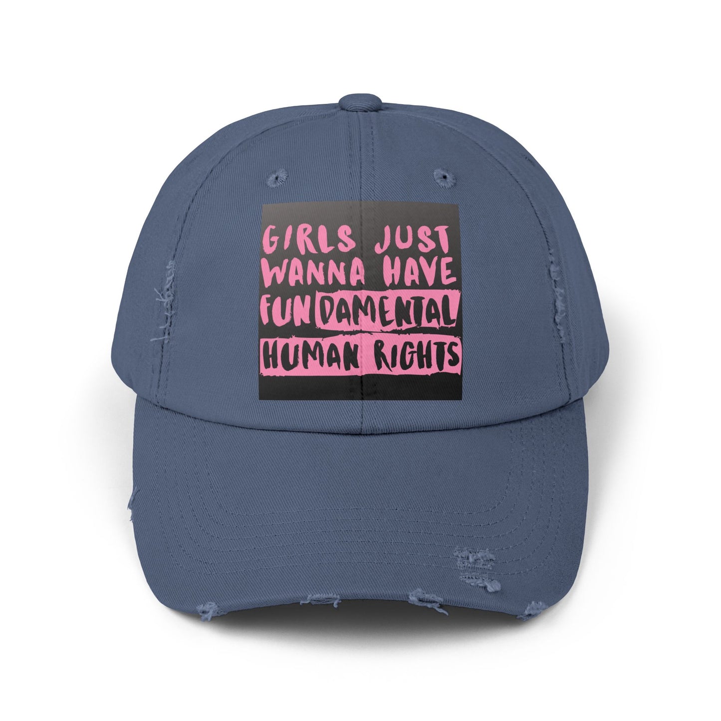 Girls Fundamental Rights Unisex Distressed Cap - Eccentricity Emporium LLC