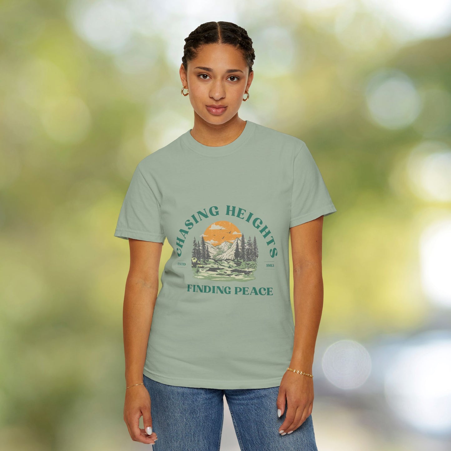Chasing Heights, Finding Peace – Mountain Nature Tee (ESTD 1983)