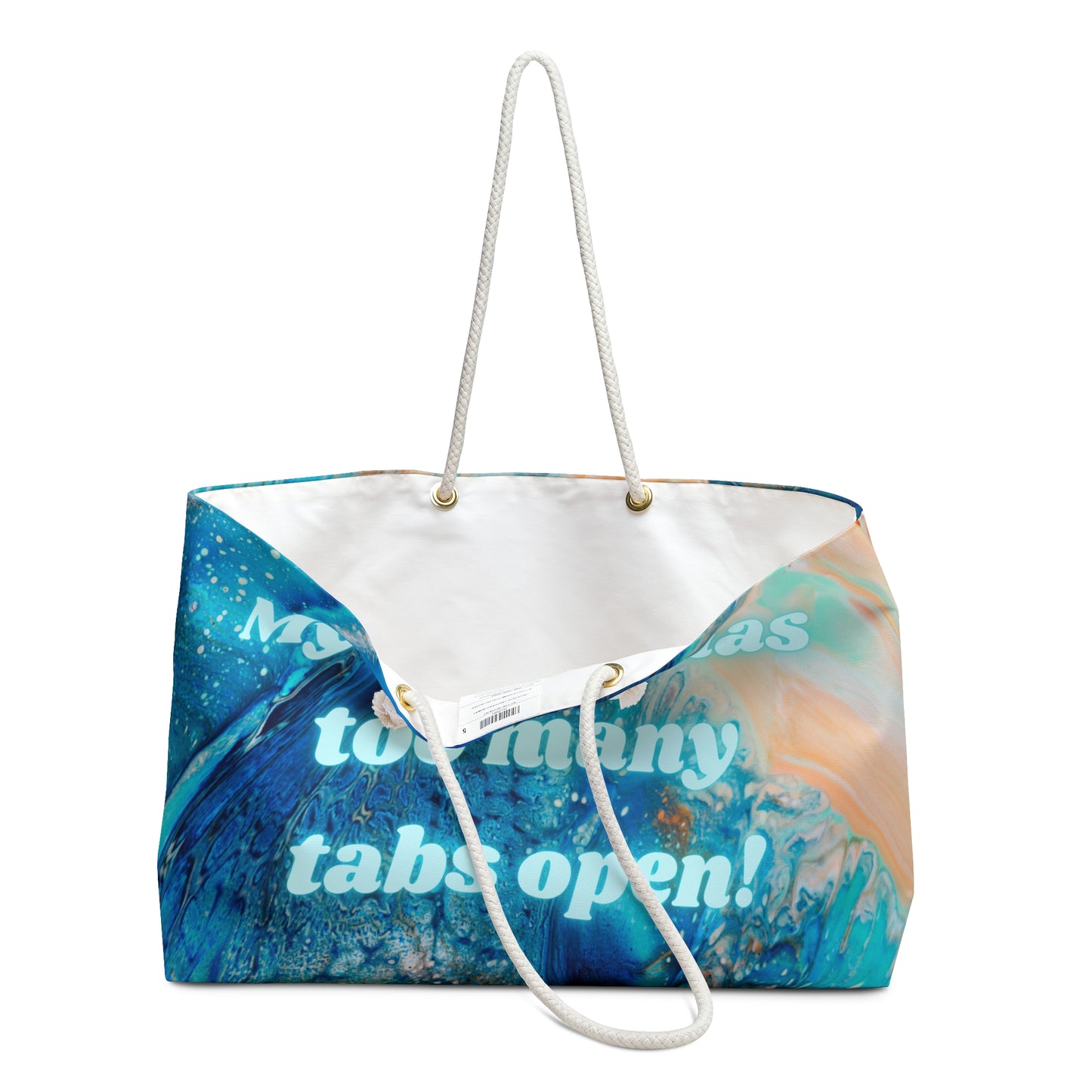 Caffeine, Chaos, and Cuss words/Tabs Open Weekender Bag - Eccentricity Emporium LLC