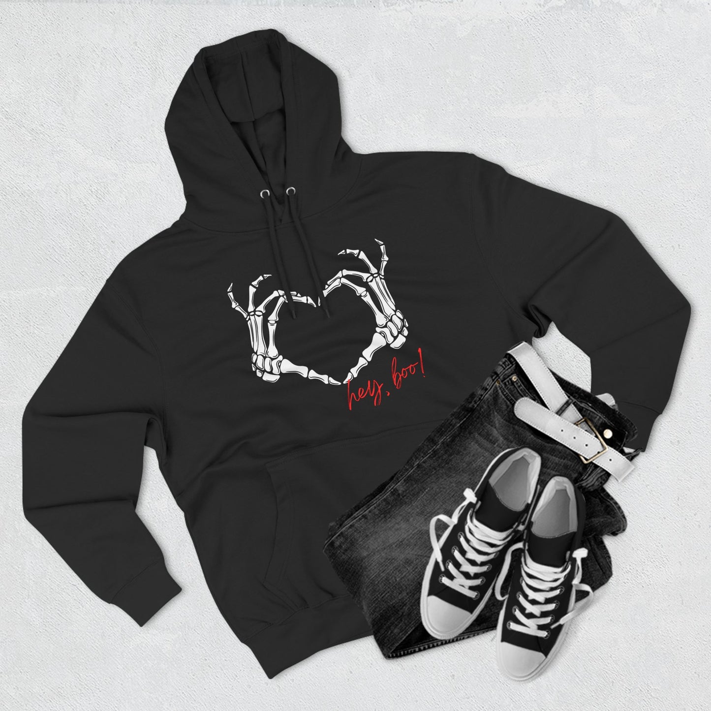 Skeleton heart - Three-Panel Fleece Hoodie