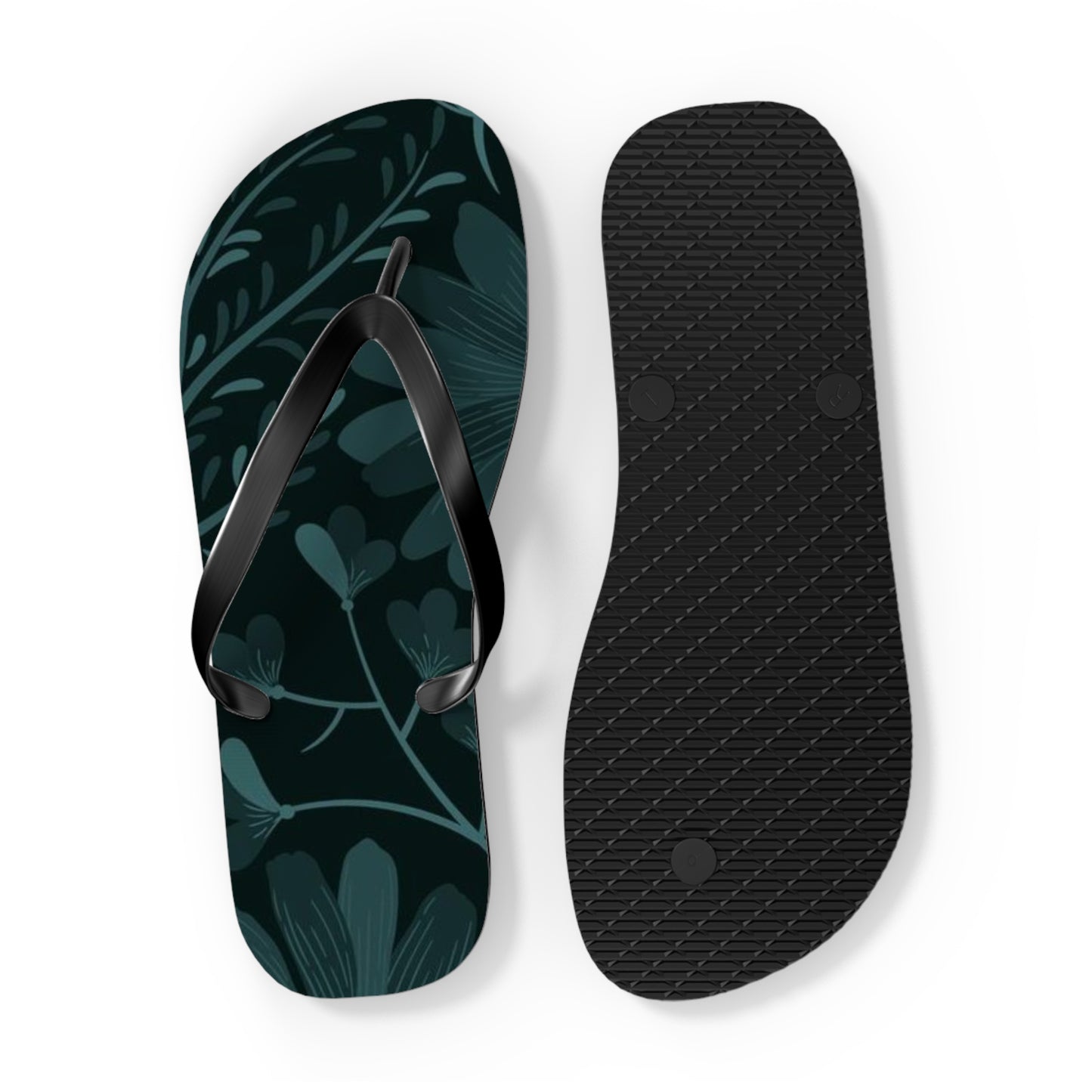 Dark Flowers Flip Flops - Eccentricity Emporium LLC