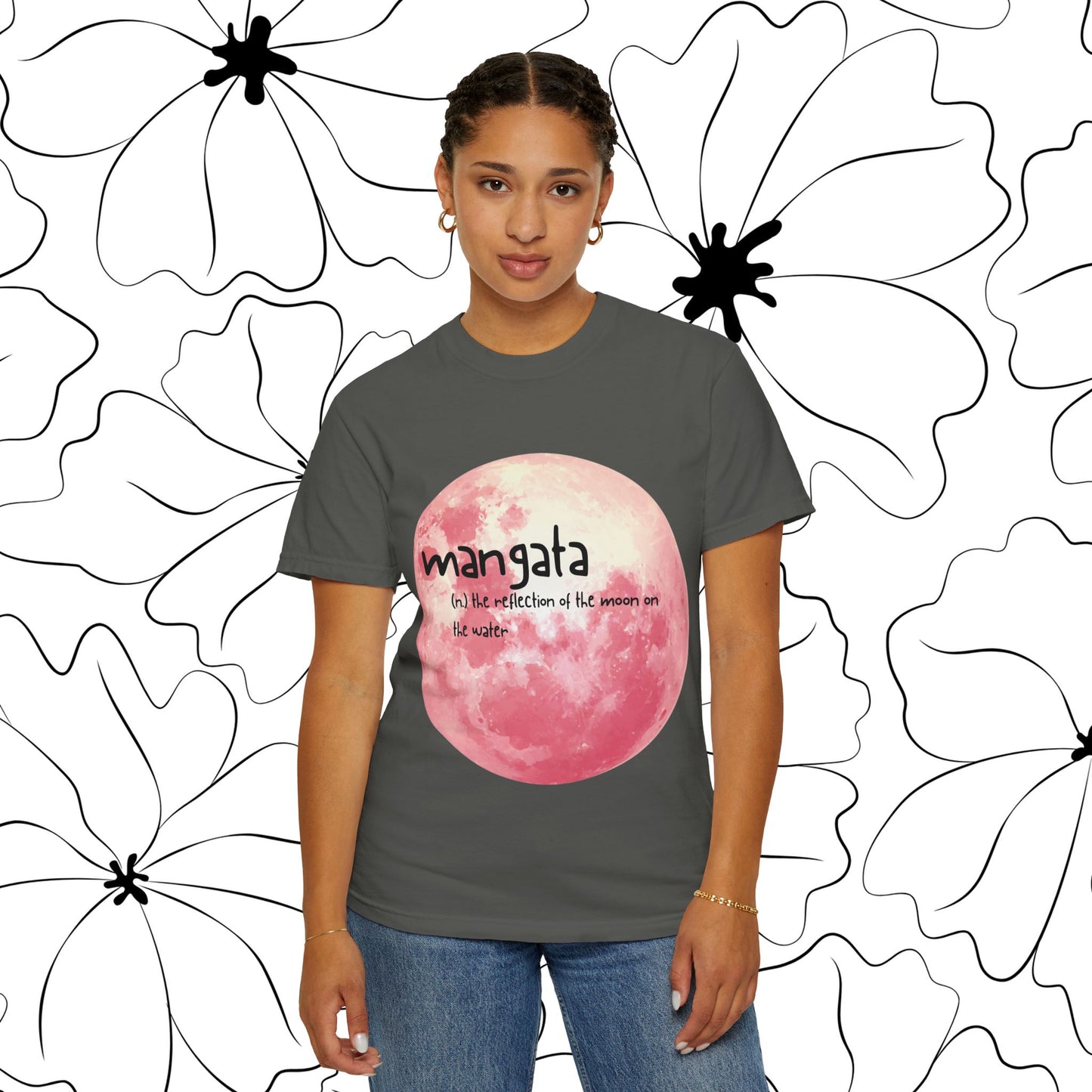 Mangata Moon Reflection Graphic Tee | Zen Aesthetic Unisex Heavy Cotton Shirt