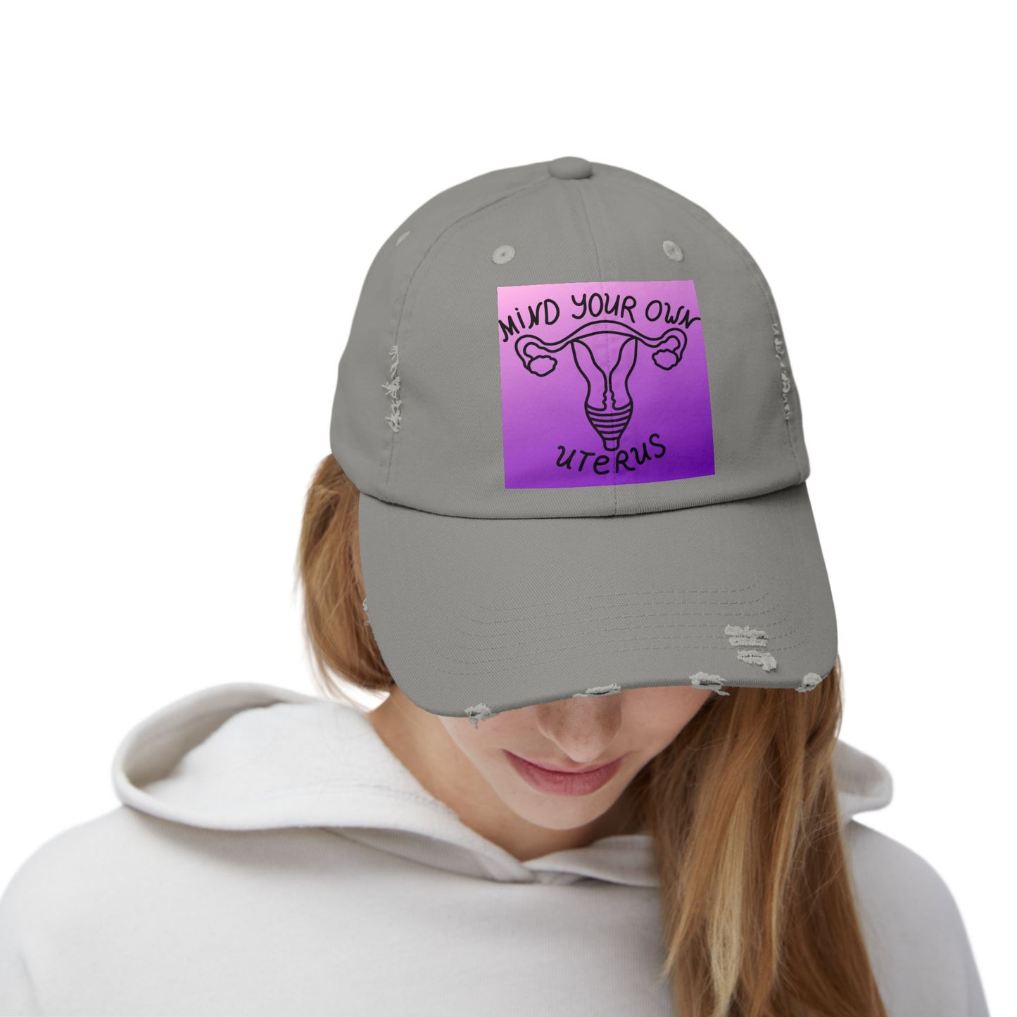 Mind your own Uterus Unisex Distressed Cap - Eccentricity Emporium LLC