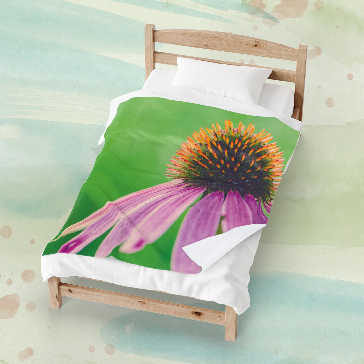 Coneflower Close-Up Velveteen Plush Blanket - Gifts - Comfort - Teachers - Friends