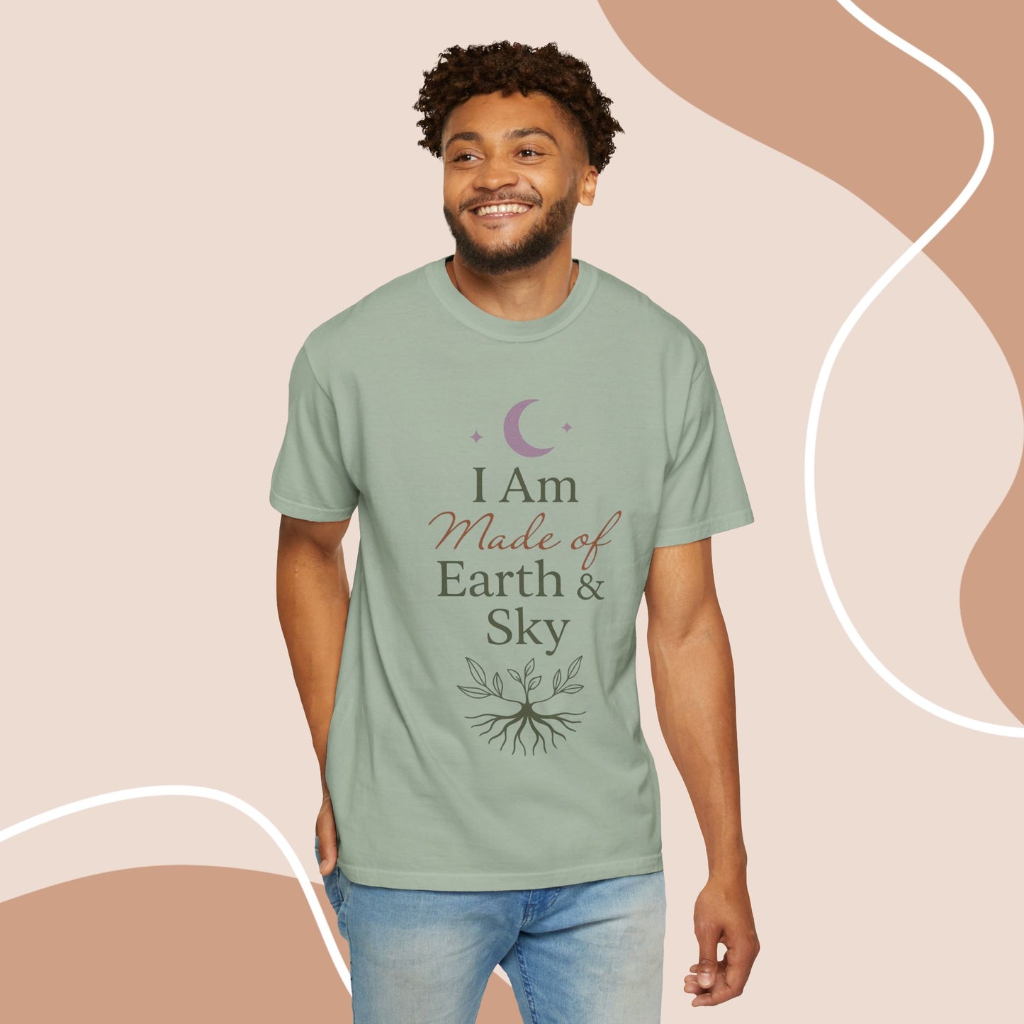 Earth & Sky Celestial Graphic Tee | Spiritual Nature Aesthetic Unisex Comfort Shirt