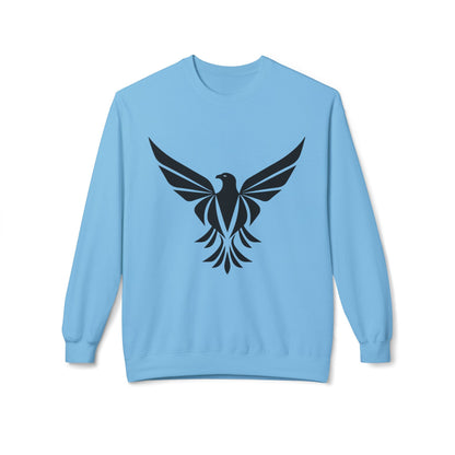 Black Eagle Unisex Midweight Softstyle Fleece Crewneck Sweatshirt - Eccentricity Emporium LLC