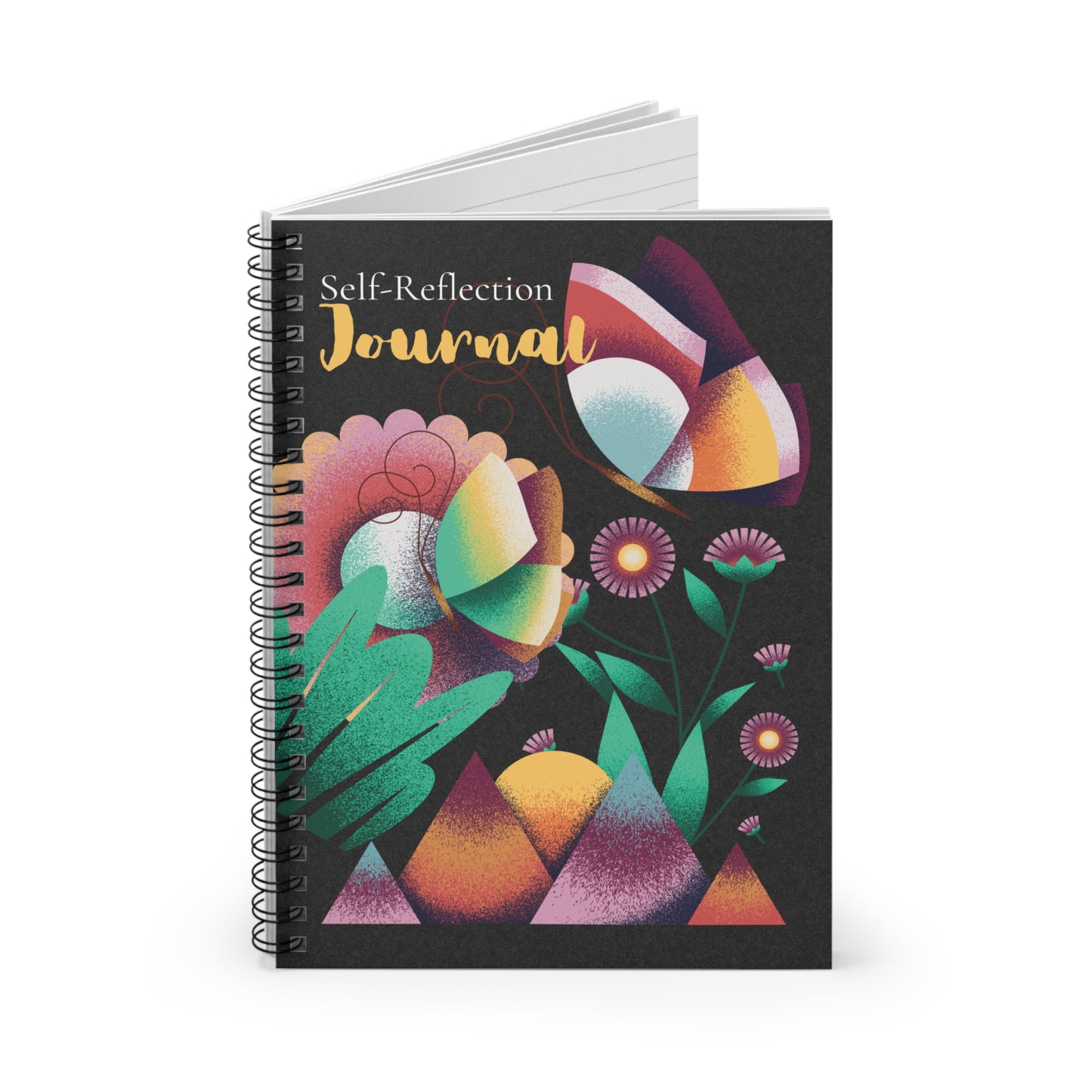 Self-Reflection Spiral Notebook - Floral Design, Inspirational Journal for Personal Growth