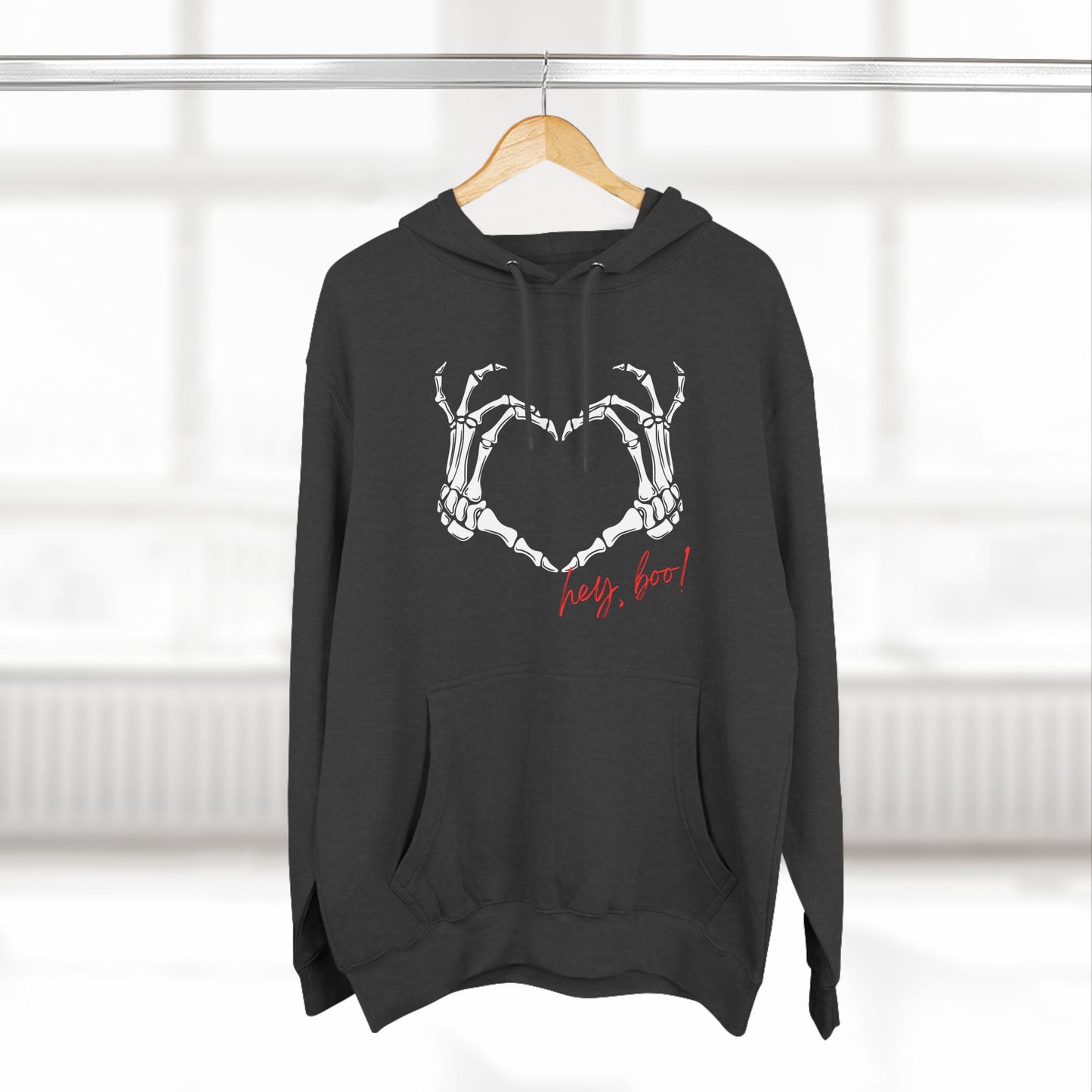 Skeleton heart - Three-Panel Fleece Hoodie