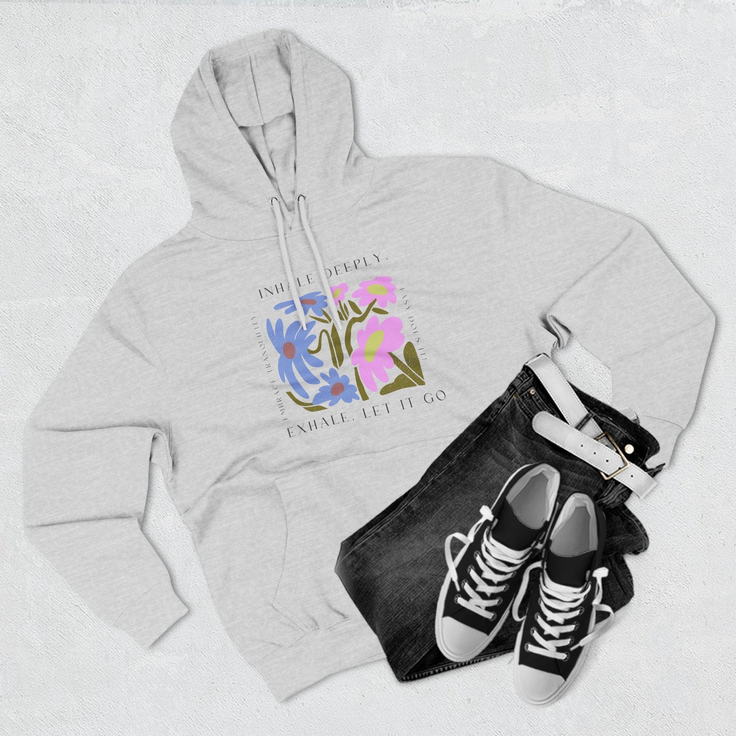 Inhale Deeply Three-Panel Fleece Hoodie